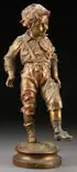 Charles Anfrie, His First Pair of Pants, Bronze with reddish gilt patina