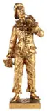 Charles Anfrie, Le Premier Bouquet, Bronze with gold patina
