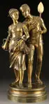 Léon Pilet, Sailor Courting a Farm Maiden, Bronze with gilt patina