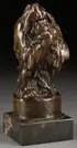August Gaul, Crouching Orangutan, Bronze with dark patina