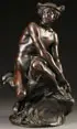 Jean-Baptiste Pigalle, Mercury Attaching His Wings, Bronze with dark brown patina