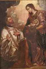 Austrian School, The Vision of St. Francis Xavier, Oil on canvas laid down on board