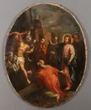 The Raising of Lazarus by Italian School, Oil on oval canvas, offered Nov 2012