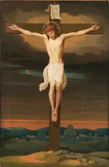 The Crucifixion by German-Nazarene School, Oil on canvas, offered Nov 2012