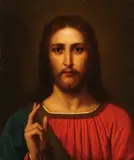 Erhard Ludwig Winterstein, Portrait of Christ Blessing, Oil on canvas (unframed)