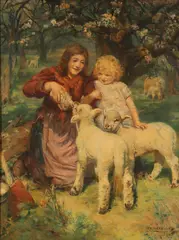 Arthur Elsley, The Foster Mother, Oil on canvas