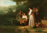Karel Franz Philippeau, The Fishing Party, Oil on canvas