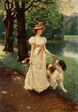 Rolf Niczky, A Summer Stroll, Oil on canvas