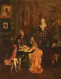 Ignace Spiridon, Women Examining Prints in an Antique-Filled Room, Oil on canvas