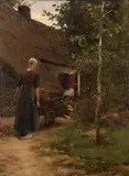 Willy Martens, Gathering Wood, Oil on canvas laid down