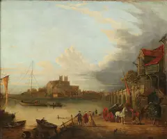 A View of Westminster Bridge, Abbey and Hall from Stangate Bank, Lambeth by John Paul, Oil on canvas, offered Nov 2012
