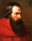 British School, Portrait of a Bearded Man in Red Cloak