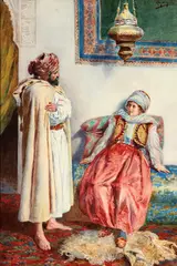 Antonio Gargiullo, The Negotiation, Watercolor on paper