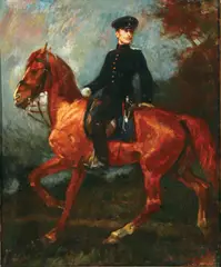 Calvary Officer by Ludwig Putz, Oil on canvas, offered Nov 2012