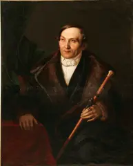 Portrait of a Distinguished Gentleman with Cane by Ferdinand Friedrich Weiss, Oil on canvas, offered Nov 2012