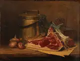 Ferdinand Wagner Sr., Still Life with Meat and Vegetables, Oil on canvas