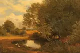 John Clayton Adams, Rest After the Harvest, Oil on canvas