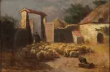 Martin Couland, Return of the Flock, Oil on artist board