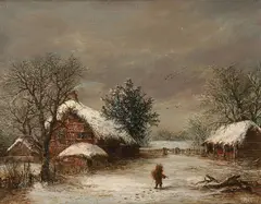 A Warwickshire Farmhouse in Winter by William Stone, Oil on canvas, offered Nov 2012
