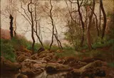 Théodore Lespinasse, Wooded Landscape with Stream, 1890, Oil on canvas