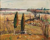 Alexander Roos, Spring Landscape, Oil on masonite