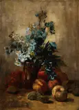 R. Groppietsch, Still Life with Fruit and Flowers, Oil on canvas