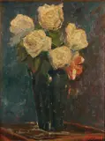 F. Bruno, Still Life with Roses, Oil on board