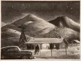 Peter Hurd, The Late Call, Lithograph
