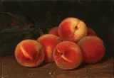 George Harvey, Still Life with Peaches, Oil on artist board