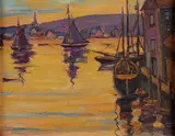 Fern Isabel Kuns Coppedge, The Golden Hour, Oil on artist board