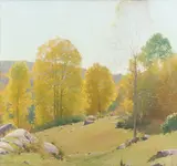 Frank DuMond, Autumn in Old Lyme, Connecticut, Oil on canvas