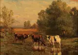 Thomas Bigelow Craig, In the Afternoon Sunshine (Pastoral Scene with Cows)