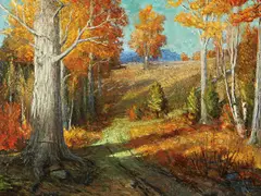 Arthur J. Hammond, Fall Landscape, Oil on canvas