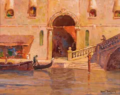 Landing Place, Venice by Dana Bartlett, Oil on artist board, offered Nov 2012