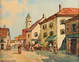 Dennis Ainsley, Brittany Scene, Oil on canvas board