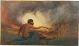 William Holbrook Beard, The Fire, Oil on canvas