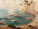 Georg Günther, Pomeranian Coastal View-Rügen, Oil on canvas