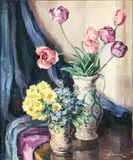 Elizabeth Haentzschel, Floral Still Life, Oil on canvas