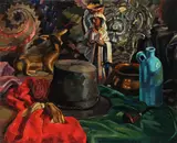Benno Eggert, Still Life with Madonna, circa 1920, Oil on canvas