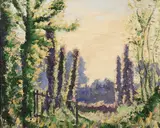 Norman Lloyd, Spring Landscape with Poplars