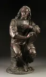 Jean Jules B. Salmson, A Scholar Holding a Book, Bronze with dark brown patina