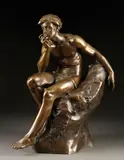 Julien Monier, Contemplation, Bronze with brown patina
