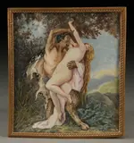 Alexandre Cabanel, Nymph and Satyr, Watercolor on ivory panel