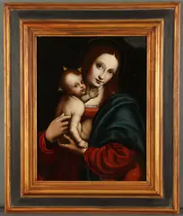 The Madonna and Child by Giovanni Pietro Rizzoli – Il Giampietrino, Oil on wood panel, offered Nov 2011