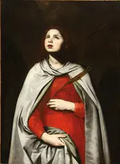 Saint Agnes by Pacecco De Rosa, circa 1650, Oil on canvas in ornate carved gilt-wood frame, offered Nov 2011
