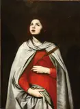 Pacecco De Rosa, Saint Agnes, circa 1650, Oil on canvas in ornate carved gilt-wood frame