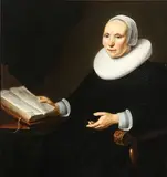 Jacob Gerritsz. Cuyp, Portrait of a Lady in a Chair Holding a Book, Oil on wood panel