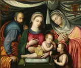 Nannoccio Capassinni, The Holy Family with St. Elizabeth & Infant St. John, Oil on panel