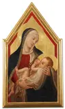 Ambrogio Lorenzetti, Madonna del Latte, Oil and tempera on incised gilt panel