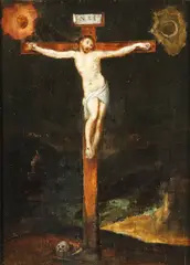 Gillis Mostaert, The Crucifixion, Oil on oak panel